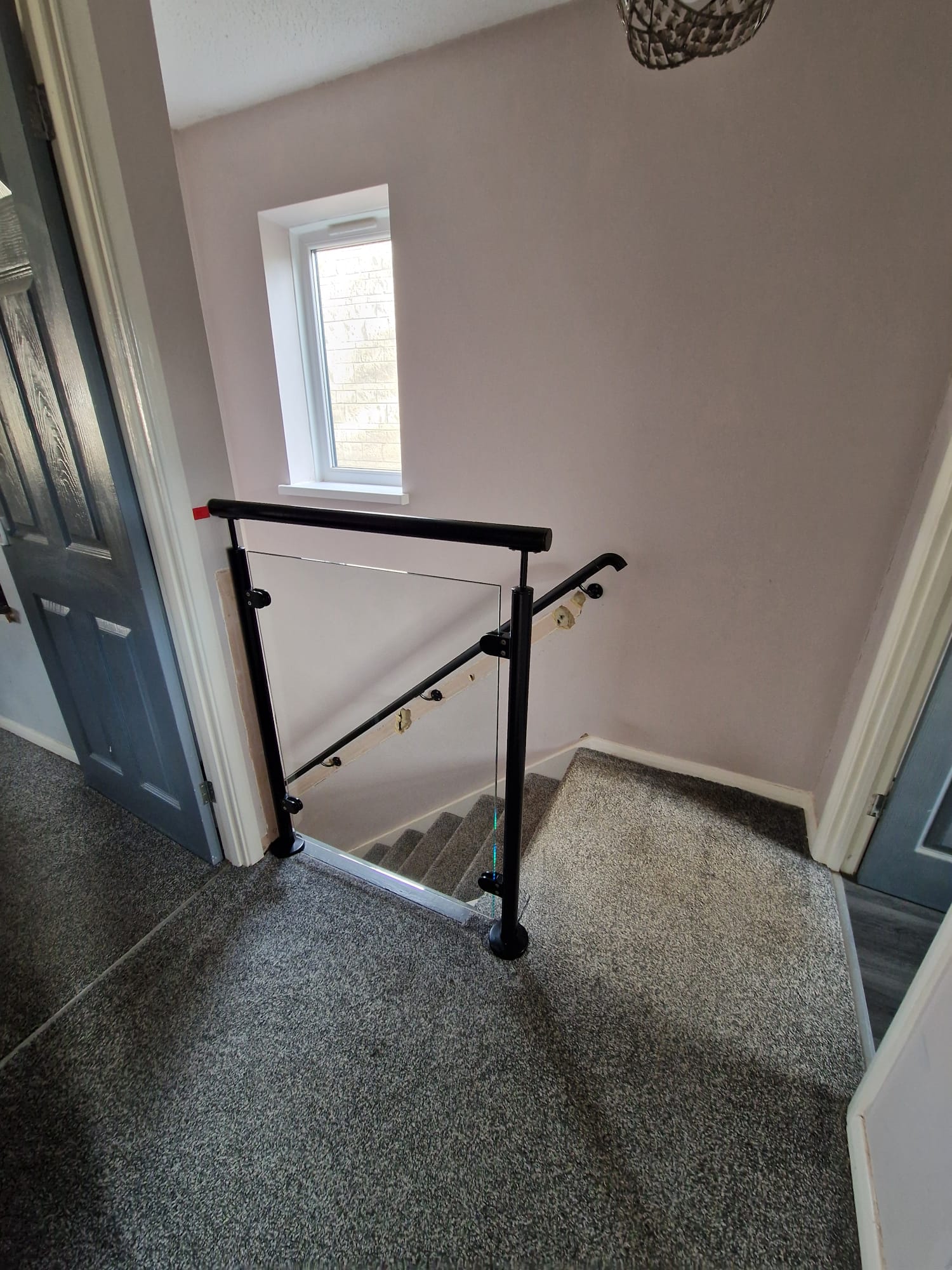 Internal Glass Balustrade installation St Mellons